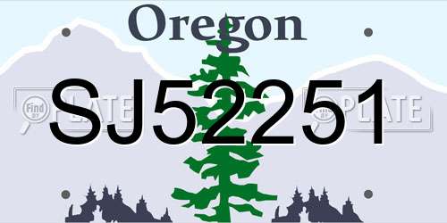 SJ52251 Oregon License Plate