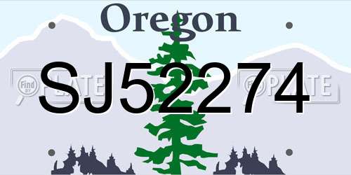 SJ52274 Oregon License Plate