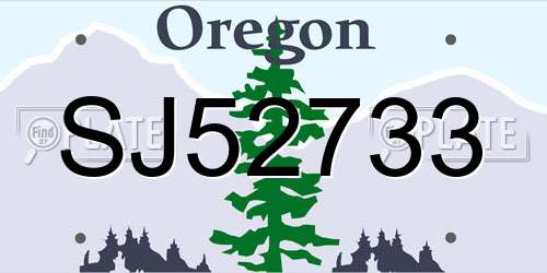 SJ52733 Oregon License Plate