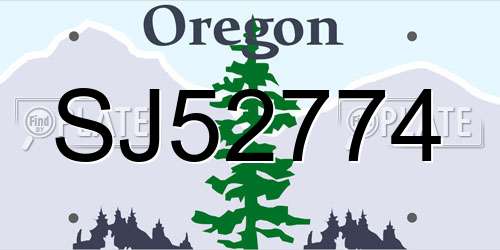 SJ52774 Oregon License Plate