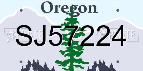 SJ57224 Oregon License Plate