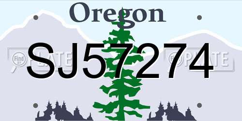 SJ57274 Oregon License Plate