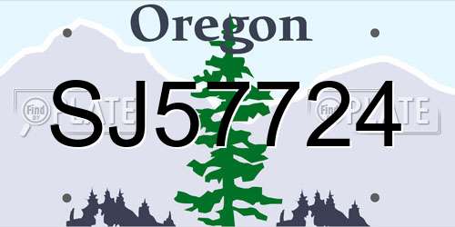SJ57724 Oregon License Plate