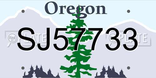 SJ57733 Oregon License Plate