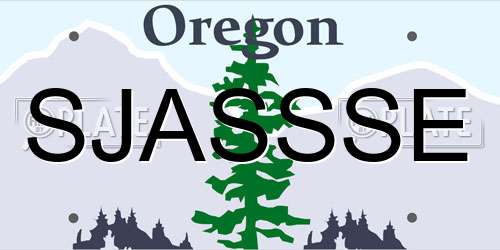 SJASSSE Oregon License Plate