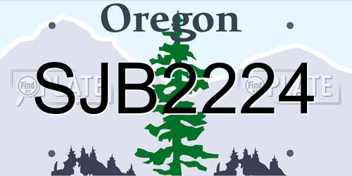 SJB2224 Oregon License Plate