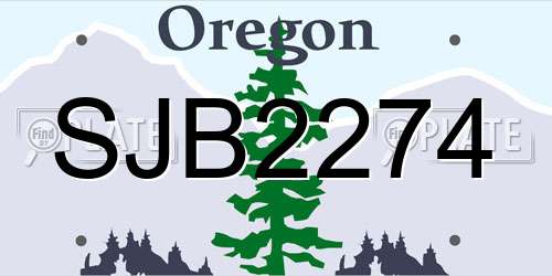 SJB2274 Oregon License Plate
