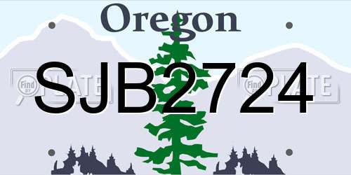 SJB2724 Oregon License Plate