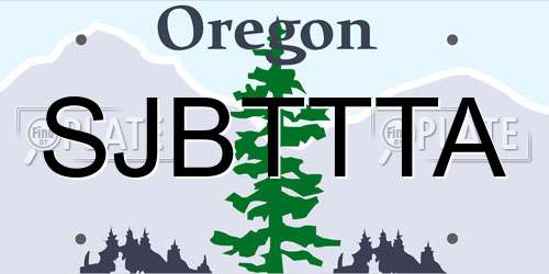 SJBTTTA Oregon License Plate