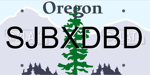 SJBXDBD Oregon License Plate