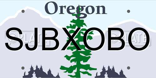 SJBXOBO Oregon License Plate