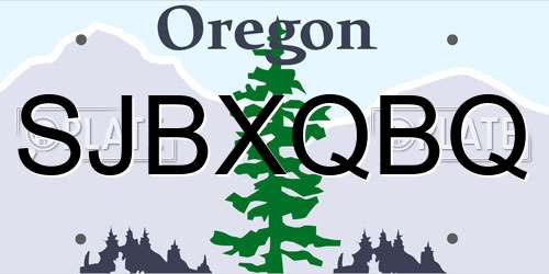 SJBXQBQ Oregon License Plate