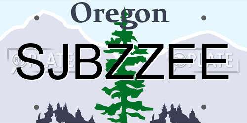 SJBZZEE Oregon License Plate