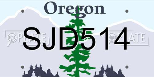 SJD514 Oregon License Plate