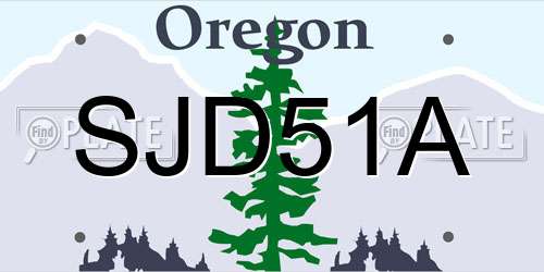 SJD51A Oregon License Plate