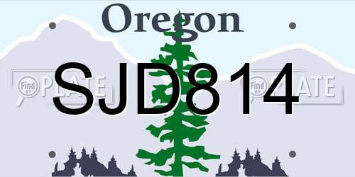 SJD814 Oregon License Plate