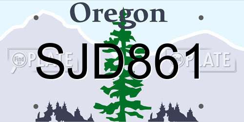 SJD861 Oregon License Plate