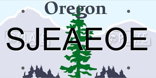 SJEAEOE Oregon License Plate