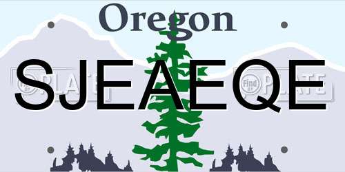 SJEAEQE Oregon License Plate