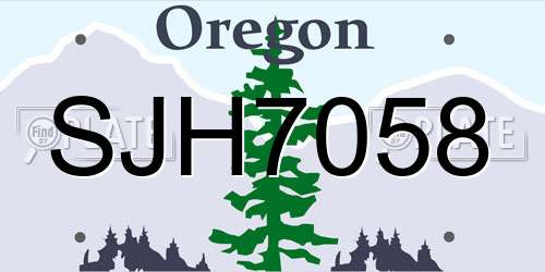 SJH7058 Oregon License Plate