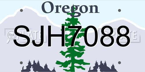 SJH7088 Oregon License Plate