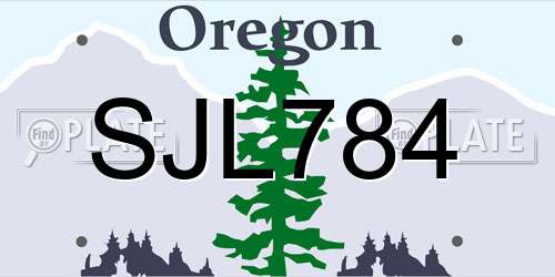 SJL784 Oregon License Plate