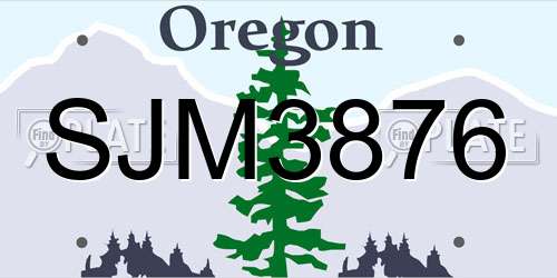 SJM3876 Oregon License Plate