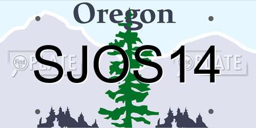 SJOS14 Oregon License Plate