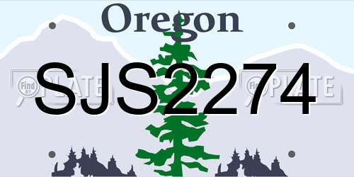 SJS2274 Oregon License Plate