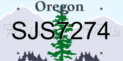 SJS7274 Oregon License Plate