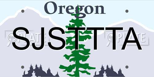 SJSTTTA Oregon License Plate