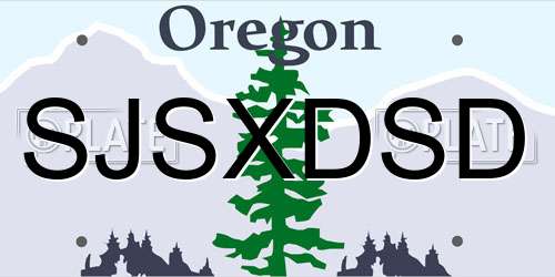 SJSXDSD Oregon License Plate