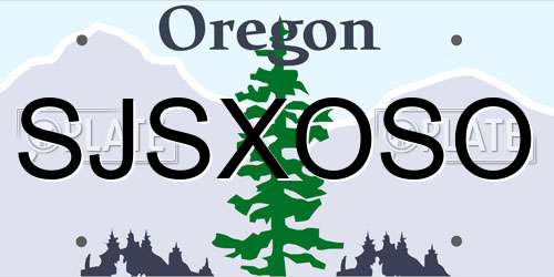 SJSXOSO Oregon License Plate