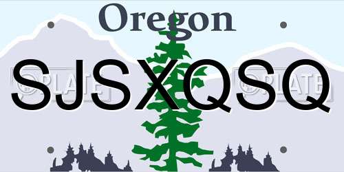 SJSXQSQ Oregon License Plate