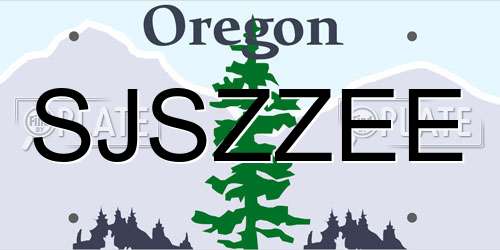 SJSZZEE Oregon License Plate