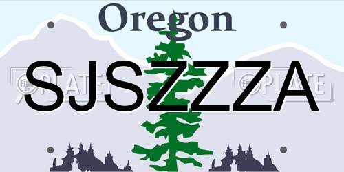 SJSZZZA Oregon License Plate