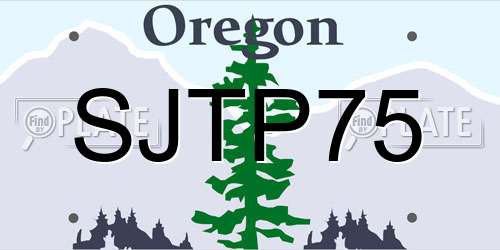 SJTP75 Oregon License Plate