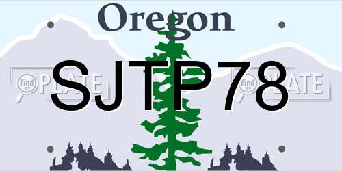 SJTP78 Oregon License Plate