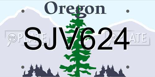 SJV624 Oregon License Plate