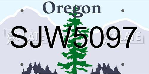 SJW5097 Oregon License Plate