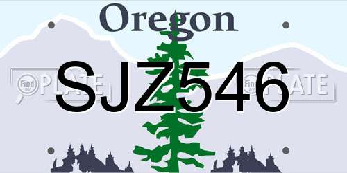 SJZ546 Oregon License Plate