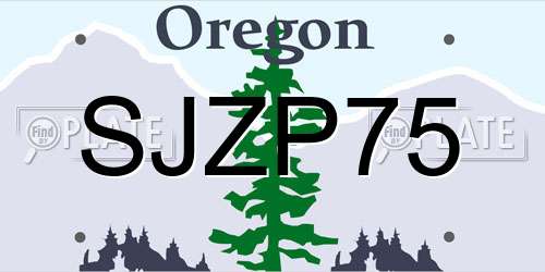 SJZP75 Oregon License Plate