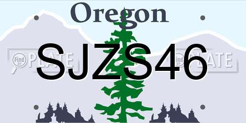 SJZS46 Oregon License Plate