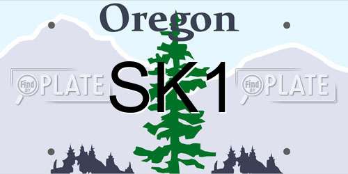 SK1 Oregon License Plate