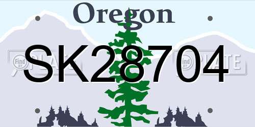 SK28704 Oregon License Plate