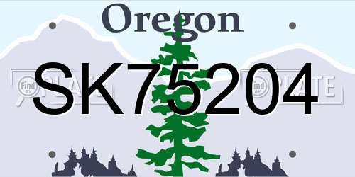SK75204 Oregon License Plate