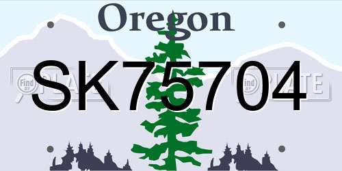 SK75704 Oregon License Plate