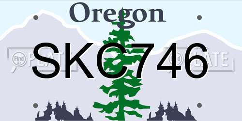 SKC746 Oregon License Plate