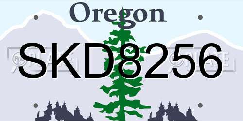 SKD8256 Oregon License Plate