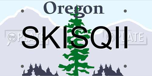 SKISQII Oregon License Plate